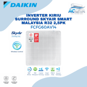 AC Daikin Cassette Inverter Kiriu Malaysia R32 Wireless FCFG60AV14 2.5PK