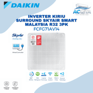 AC Daikin Cassette Inverter Kiriu Malaysia R32 Wired FCFG71AV14 3PK